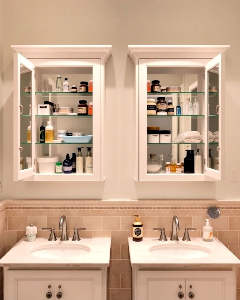 install separate medicine cabinets - 15 His and Her Bathroom Ideas