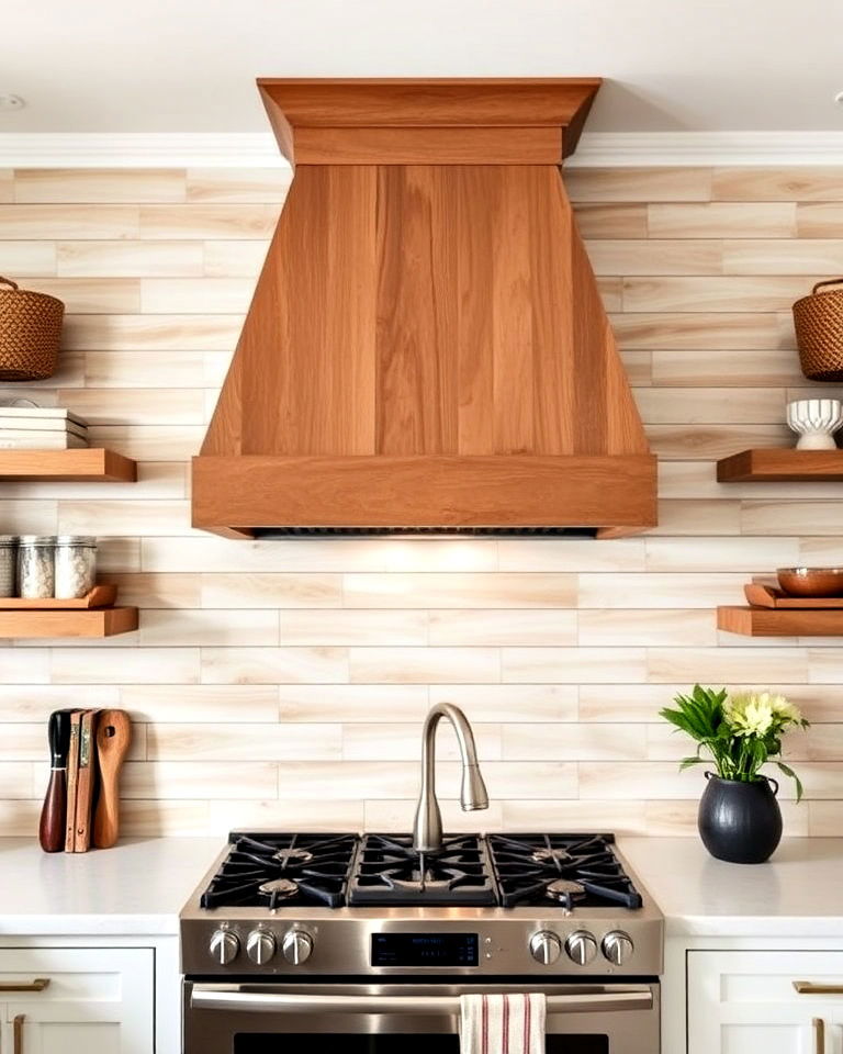 install shiplap behind a range hood - 30 Shiplap Backsplash Ideas for Your Kitchen