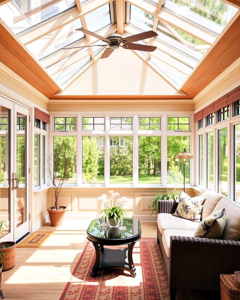 install skylights to maximize sunlight - 25 Sunroom Dining Room Ideas