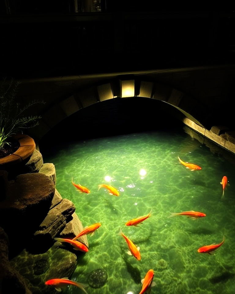install soft underwater lights - 15 Water Garden Ideas