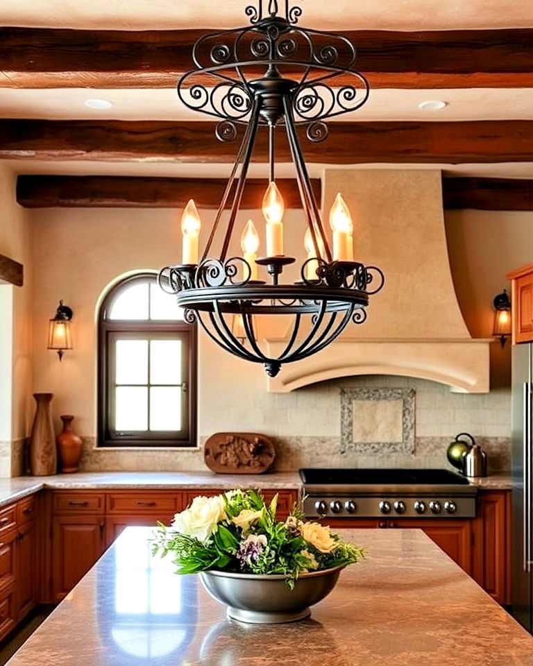 install spanish colonial inspired lighting - 25 Southwestern Kitchen Ideas