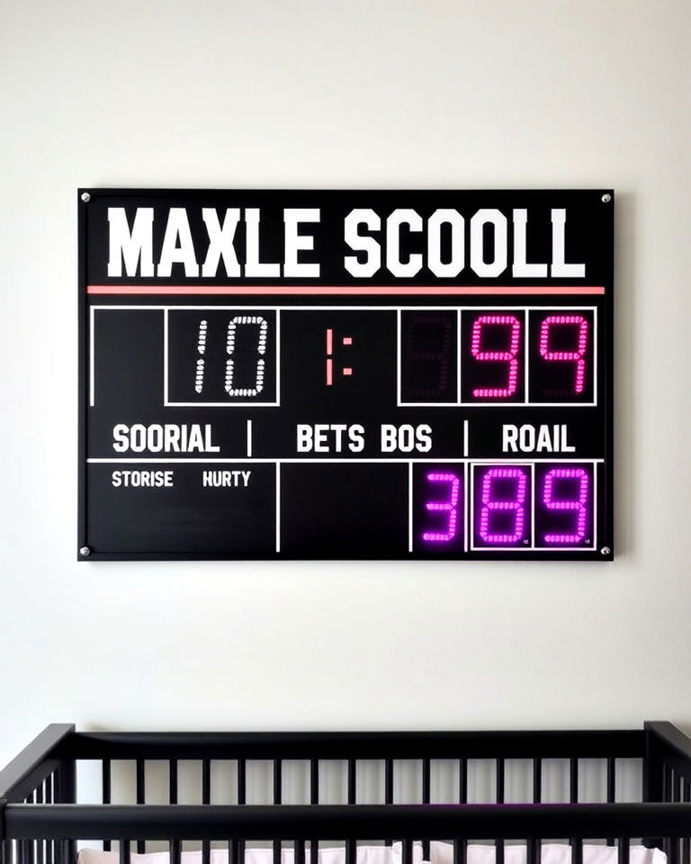 install sports scoreboard wall art - 20 Sports Nursery Ideas