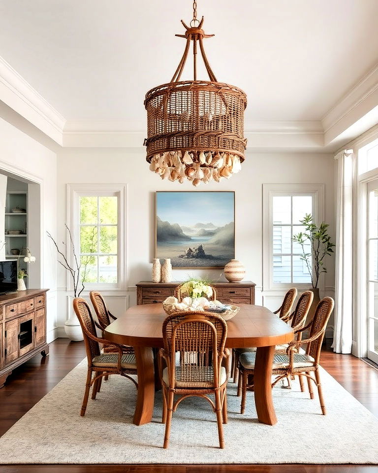 install statement coastal chandelier - 20 Coastal Dining Room Ideas