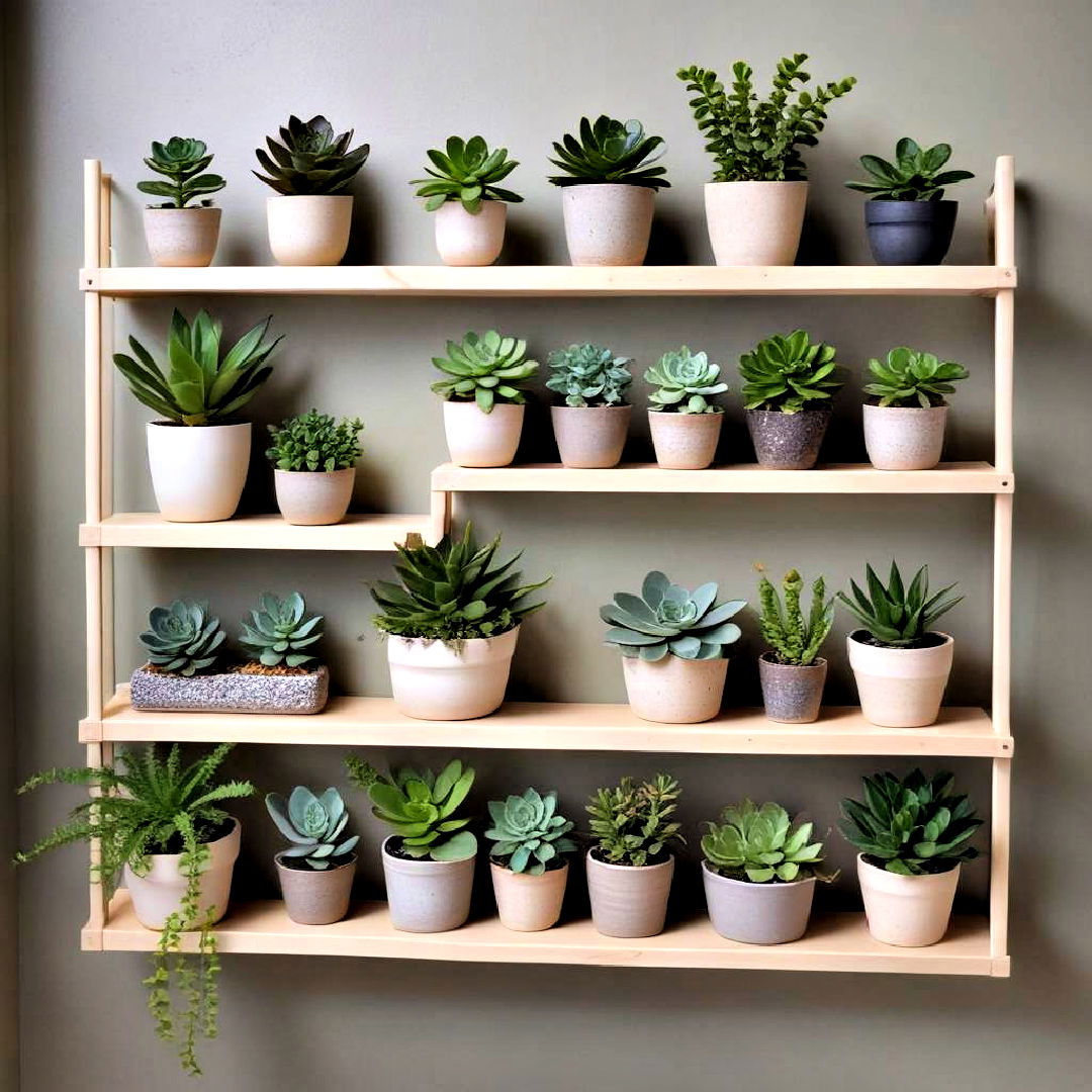 install succulent shelf - 20 Plant Room Ideas