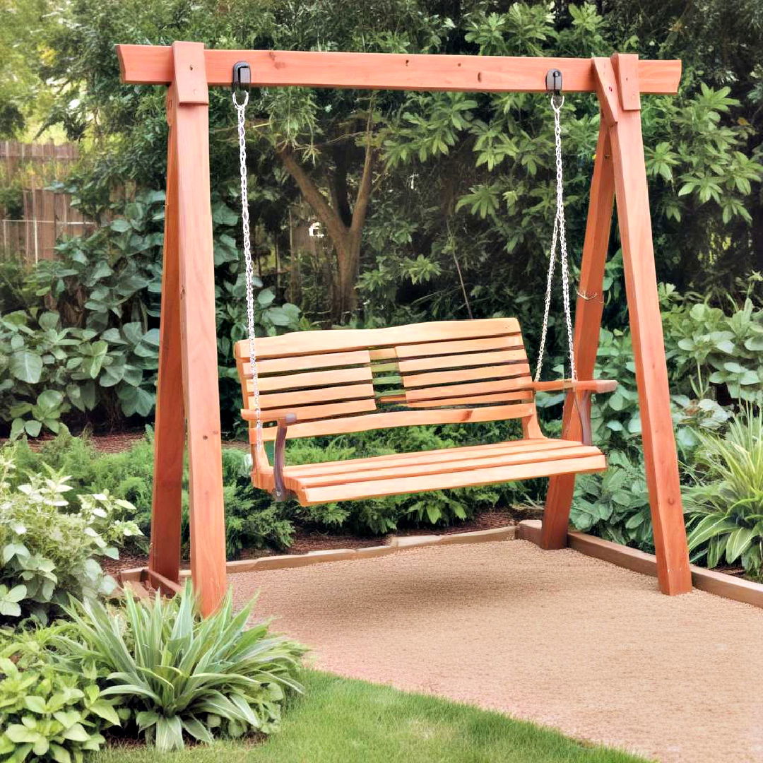 install swing bench for outdoor seating - 40 Outdoor Seating Ideas