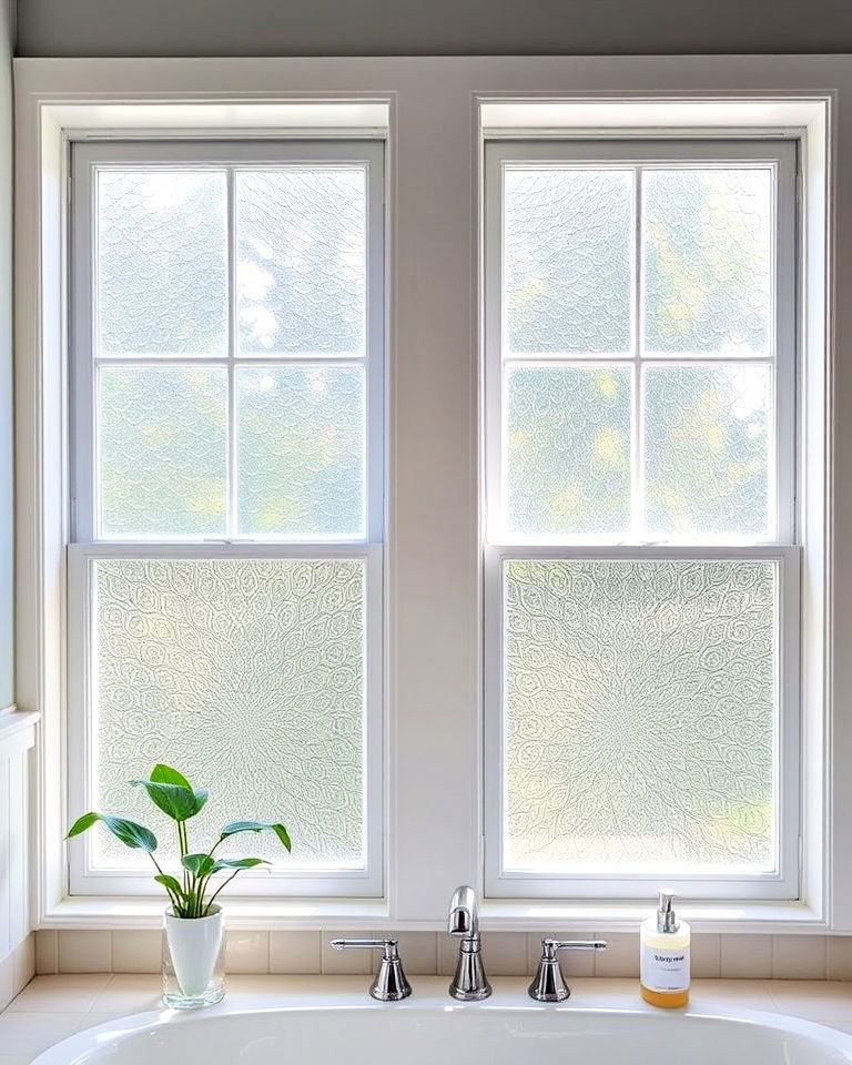 install textured window film - 30 Bathroom Window Treatment Ideas