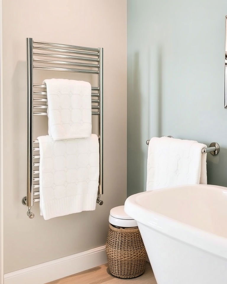 install towel warmer for ultimate comfort - 40 Primary Bathroom Ideas
