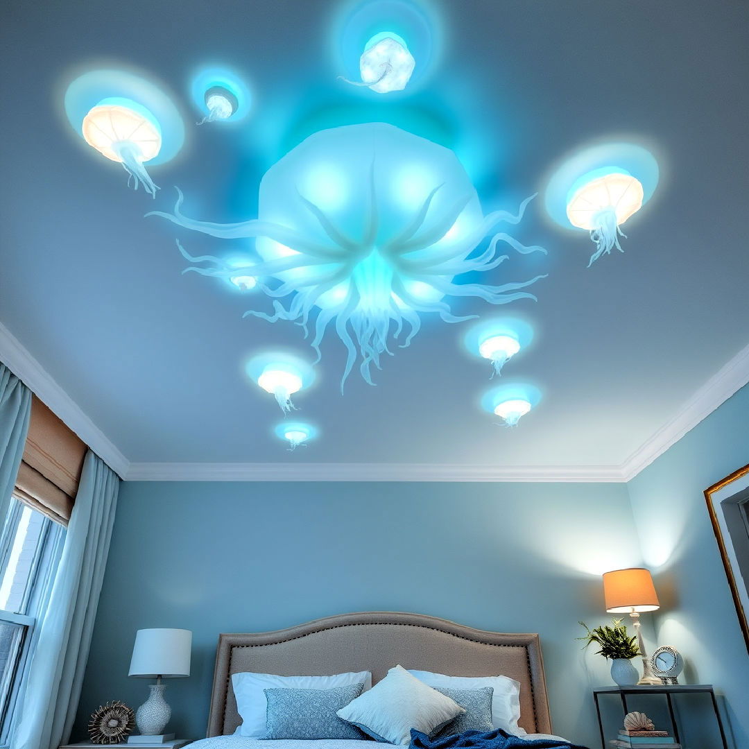 install underwater themed ceiling lights - 40 Ocean-themed Bedroom Ideas
