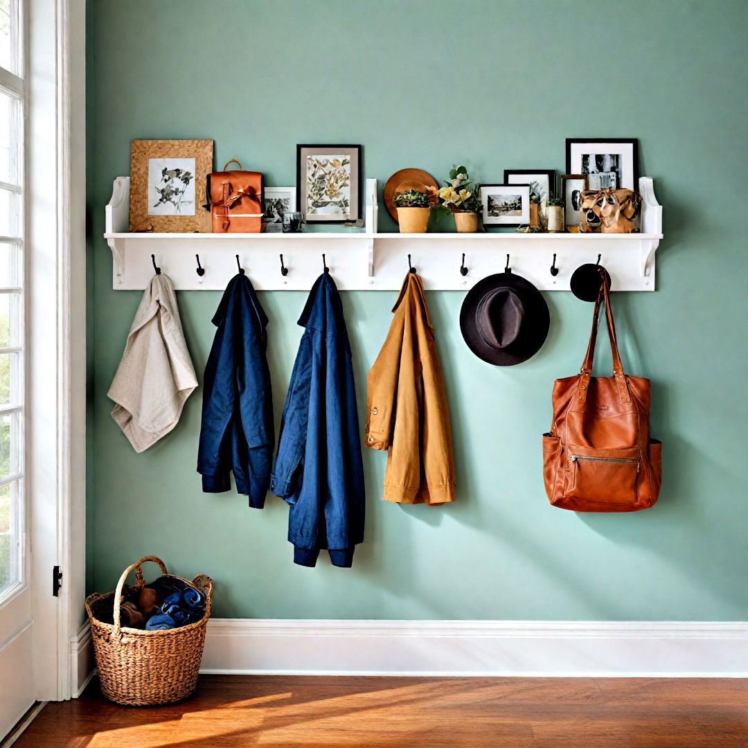 install versatile wall hooks - 40 Mudroom Ideas