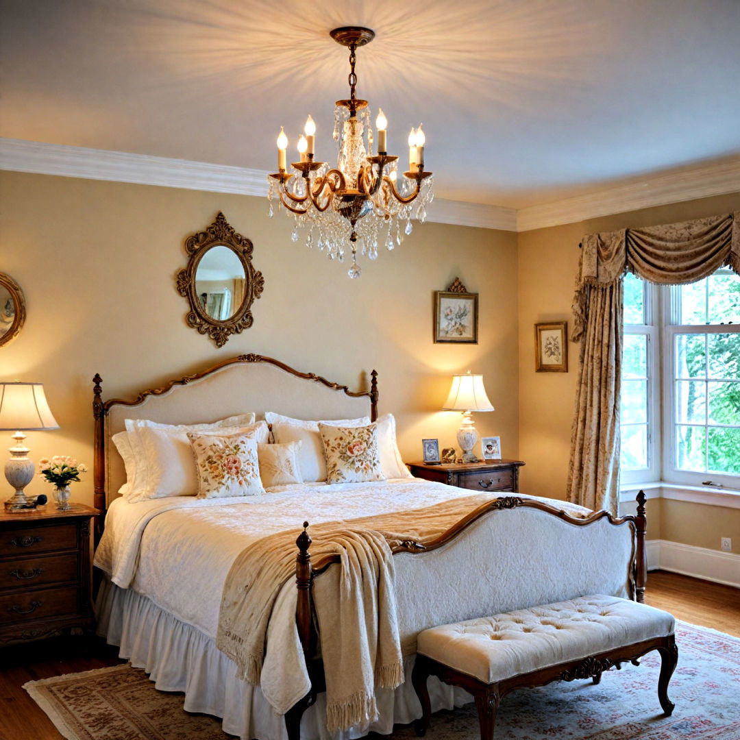 install vintage chandelier - 30 Cottage Decorating Ideas