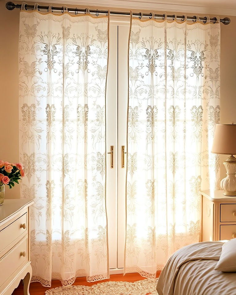 install vintage lace curtains - 20 Shabby Chic Bedroom Ideas