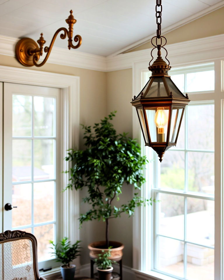 install vintage lighting fixture - 25 Victorian Sunroom Ideas