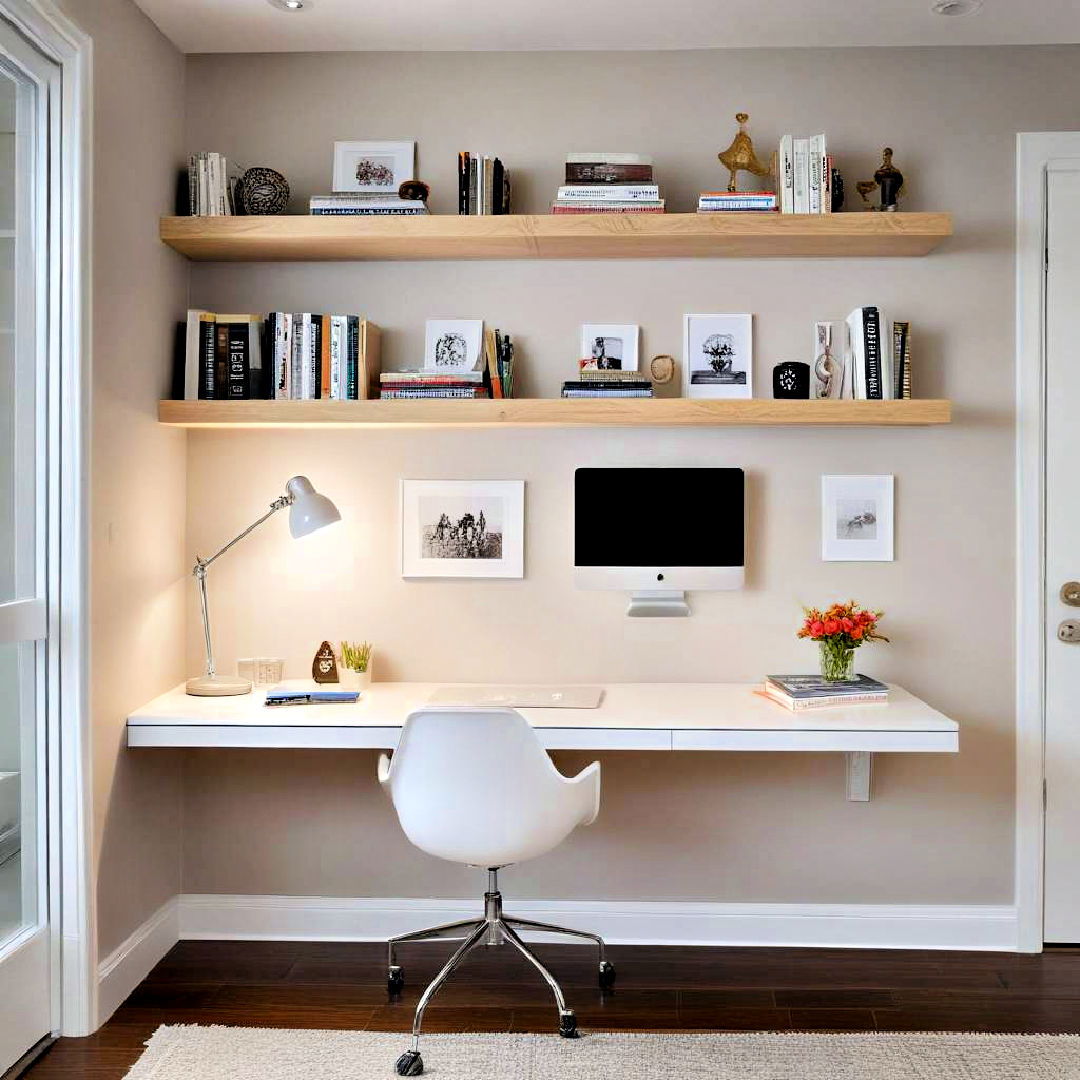 install wall mounted floating desk - 40 Teen Room Ideas