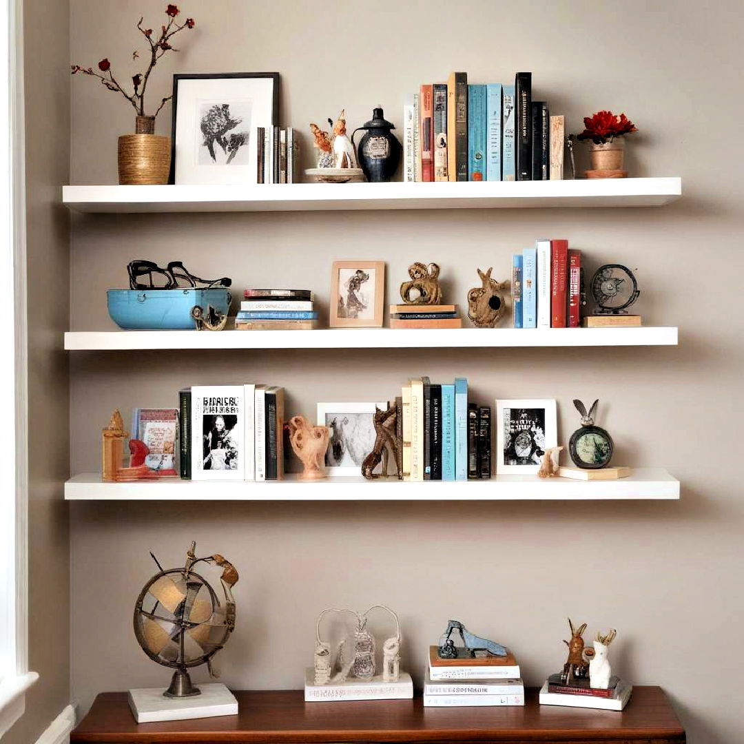 install wall mounted shelves - 40 Teen Room Ideas