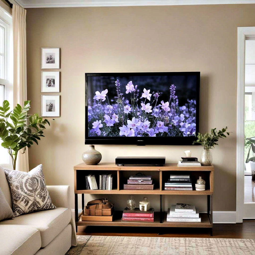 install wall mounted tv to free up surface space - 40 Small Living Room Ideas
