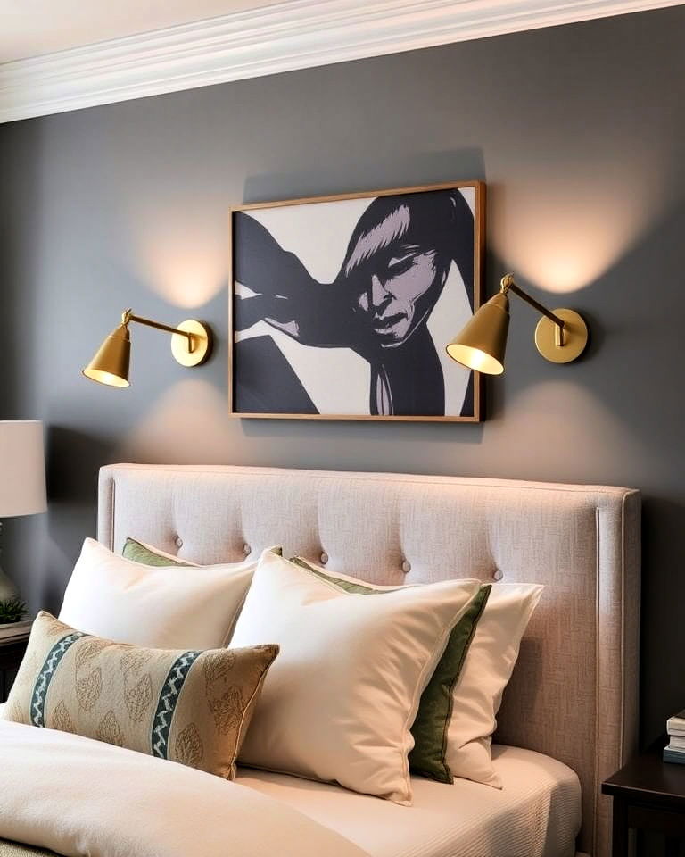 install wall sconces for ambient lighting - 30 Transitional Bedroom Ideas