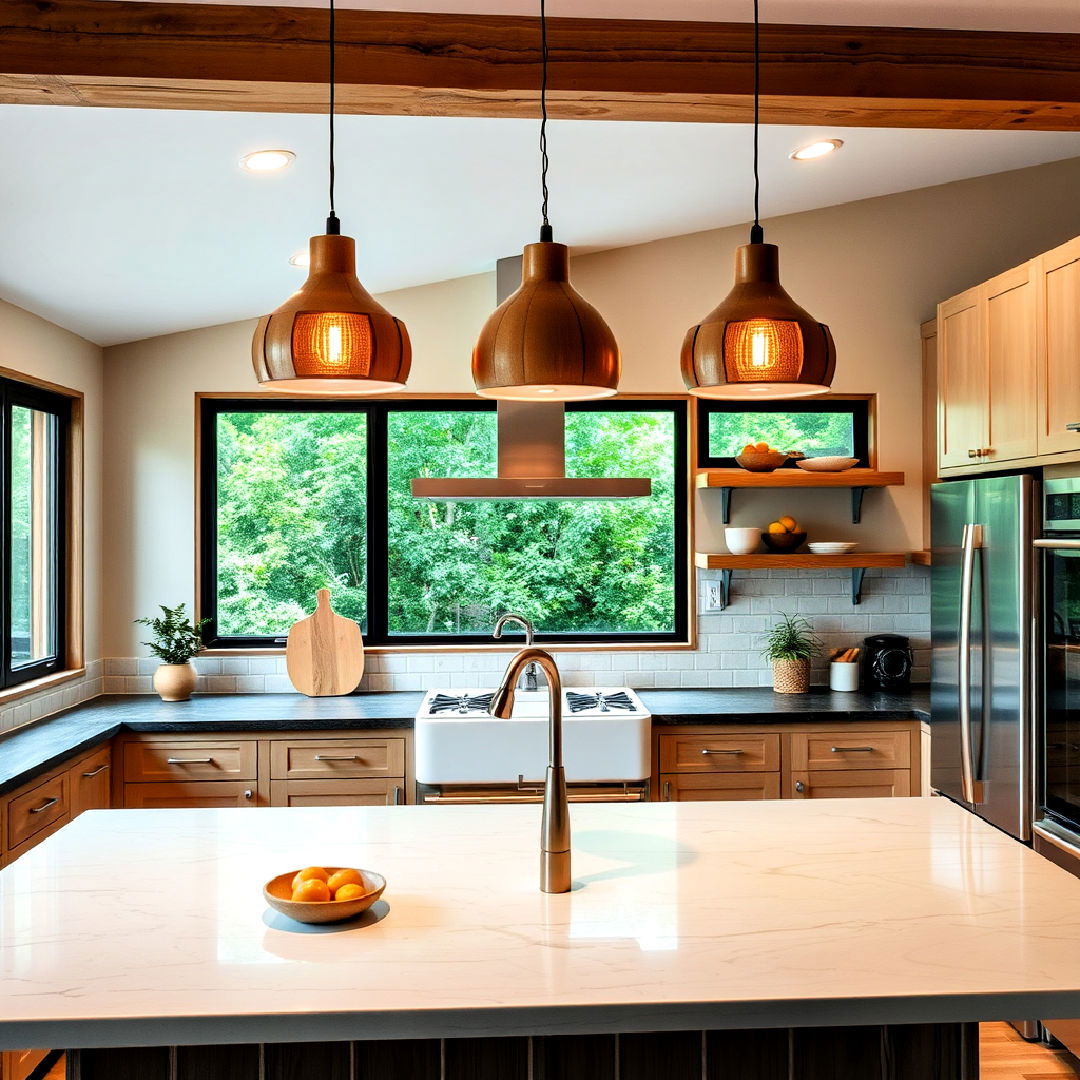 install wooden pendant lights - 25 Wooden Interior Design Ideas