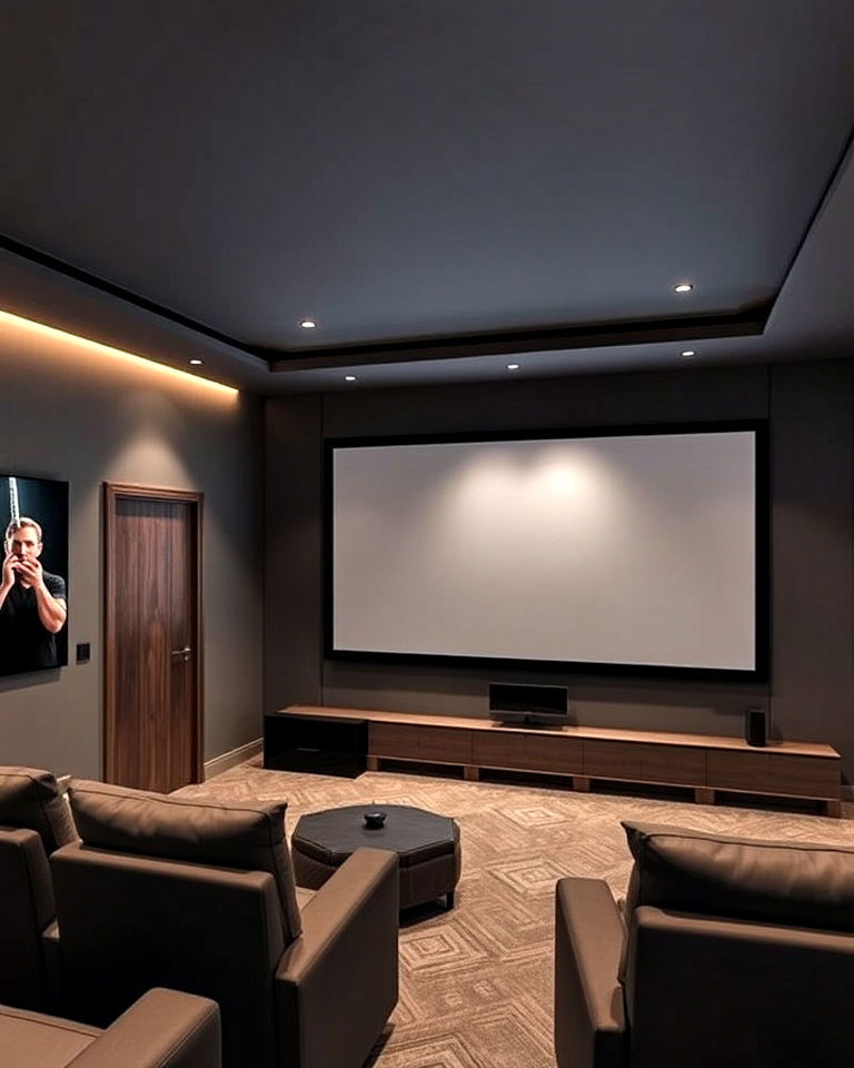 integrate smart home technology - 40 Small Home Theater Ideas