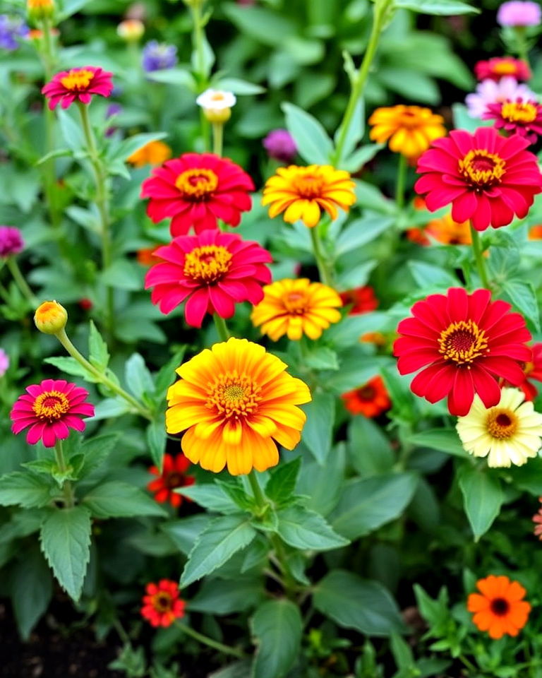integrate zinnias into herb garden - 25 Zinnia Garden Ideas