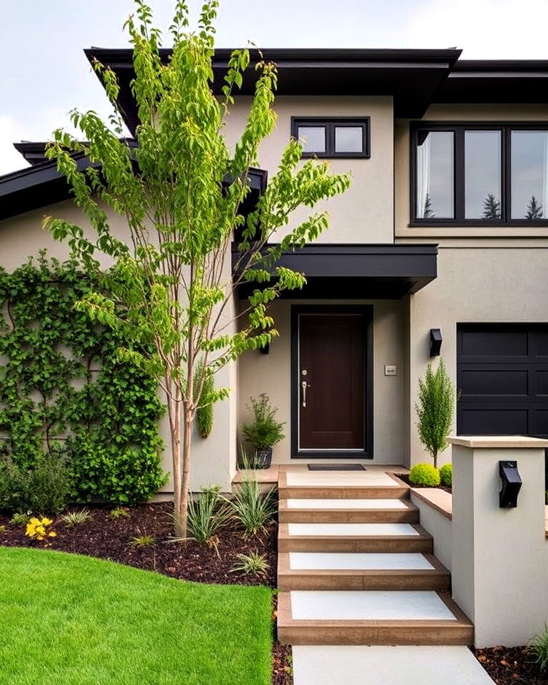integrated landscaping for exterior design - 30 Transitional Home Exterior Ideas