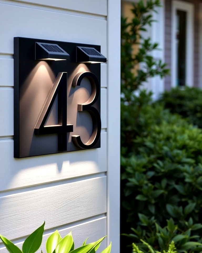 integrated lighting for house numbers - 40 House Number Ideas