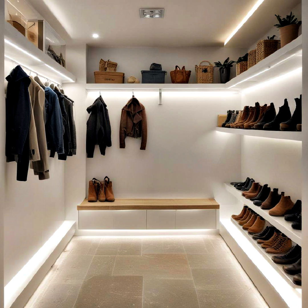 integrated lighting for modern look - 25 Boot Room Ideas