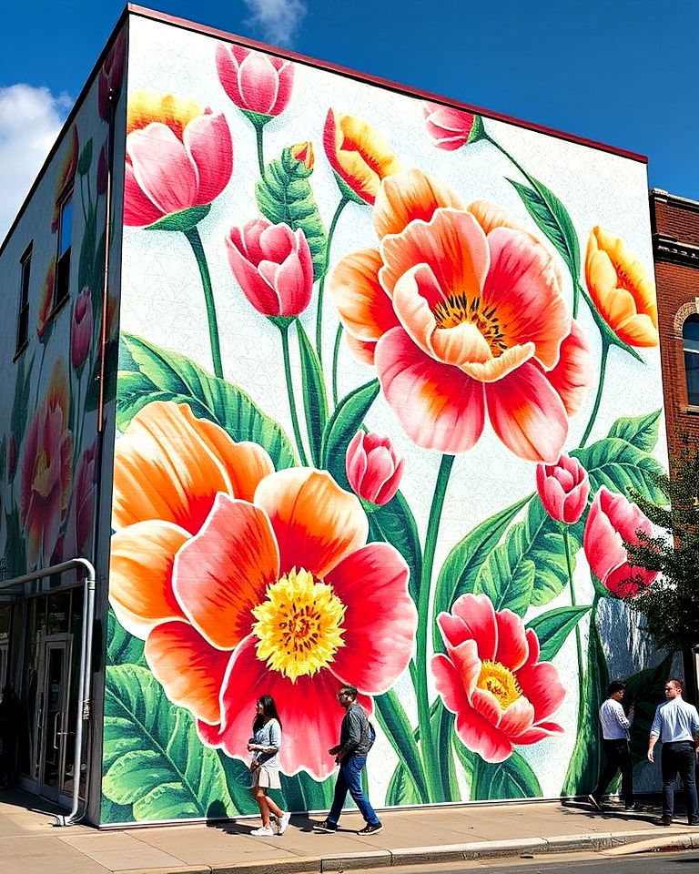 interactive flower mural for building - 20 Flower Murals on Buildings