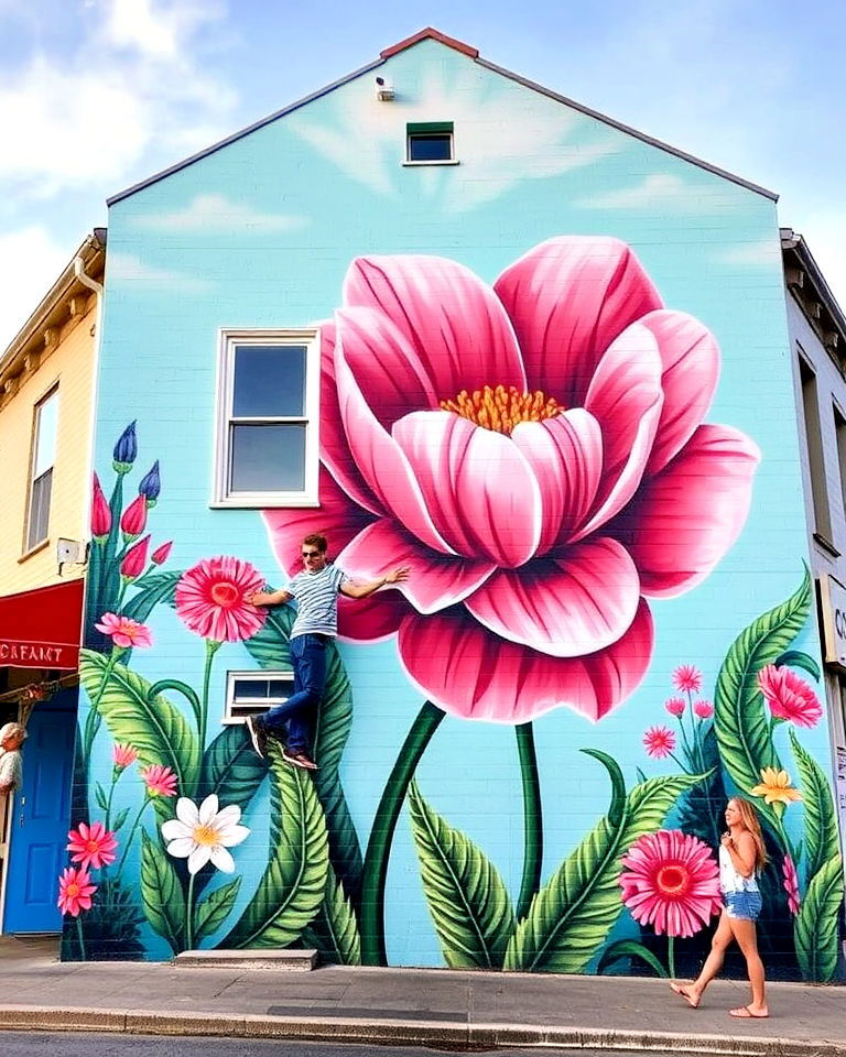 interactive flower murals on building - 15 Flower Murals on Buildings