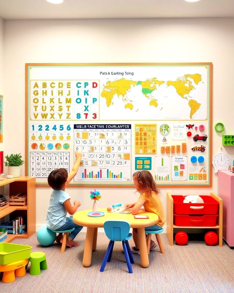 interactive learning wall for playroom - 40 Playroom Ideas