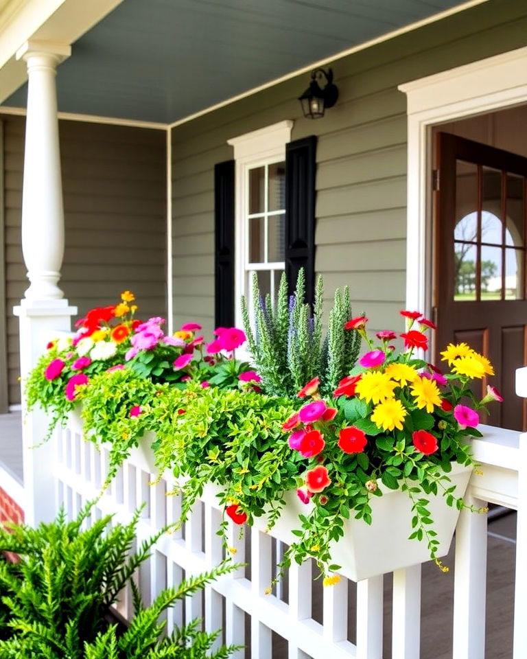 inviting aesthetic built in flower boxes - 15 Cottage Front Porch Ideas