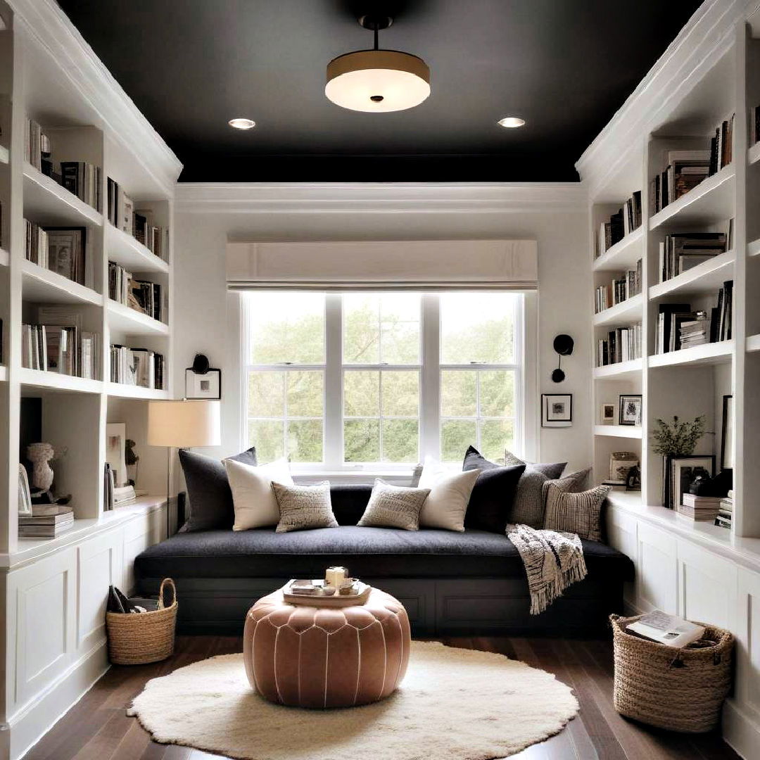 inviting reading nook ideas - 25 Black Ceiling Design Ideas