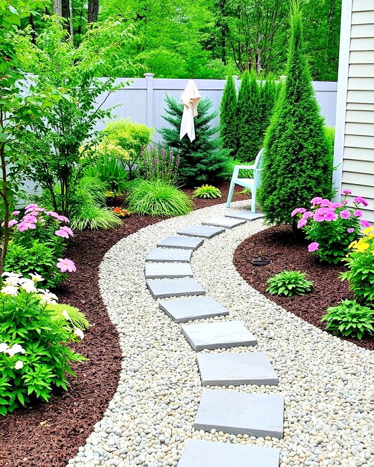 inviting vibe gravel pathway corner - 30 Corner Landscaping Ideas