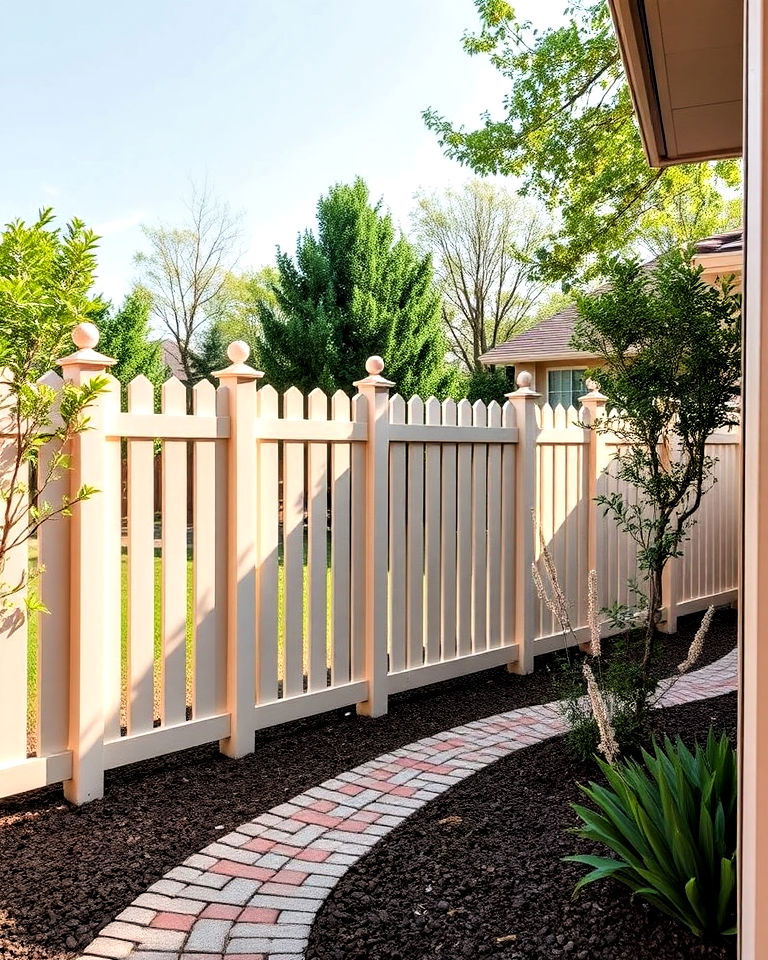 inviting warm almond vinyl fence - 25 Vinyl Fence Colors