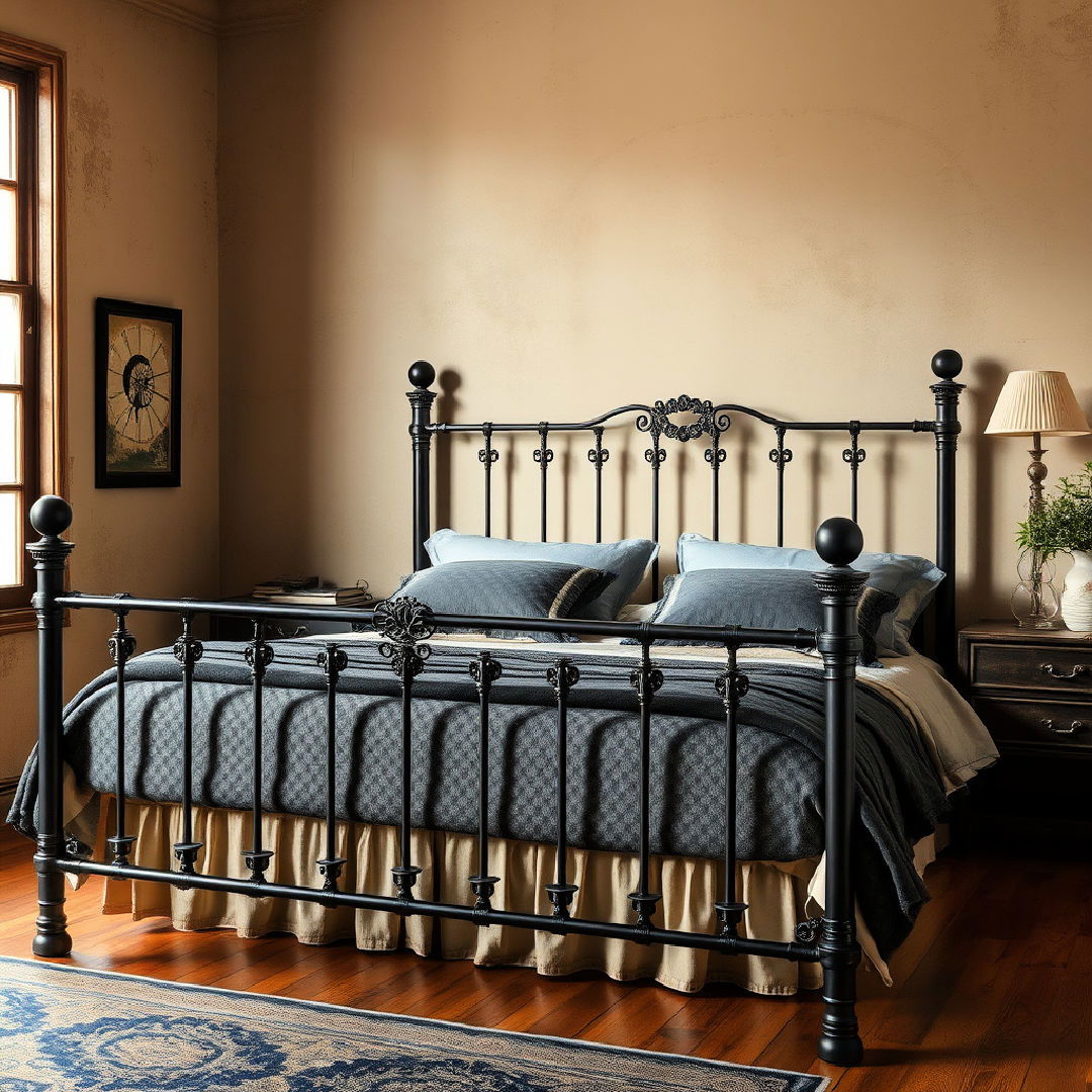 iron bed frame for steampunk interior design - 25 Steampunk Interior Design Ideas