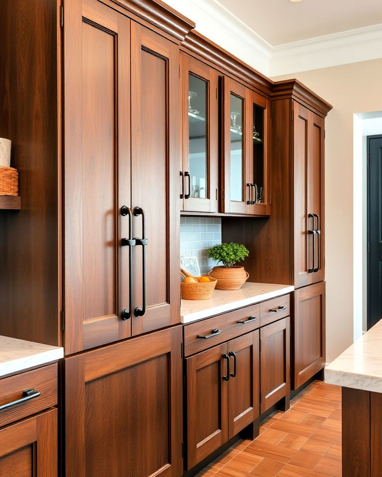 iron cabinet handles for industrial charm - 40 Kitchen Cabinet Hardware Ideas