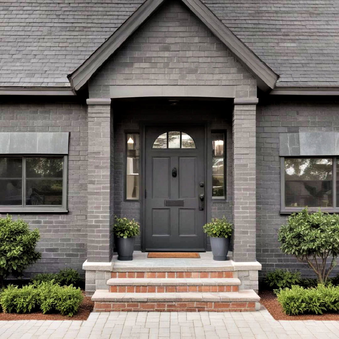 iron gray exterior house paint idea - 40 Gray Exterior House Paint Ideas