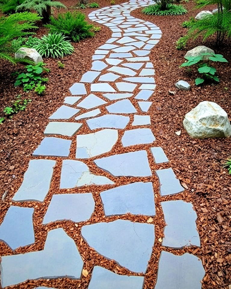 irregularly shaped bluestone path - 15 Bluestone Walkway Ideas