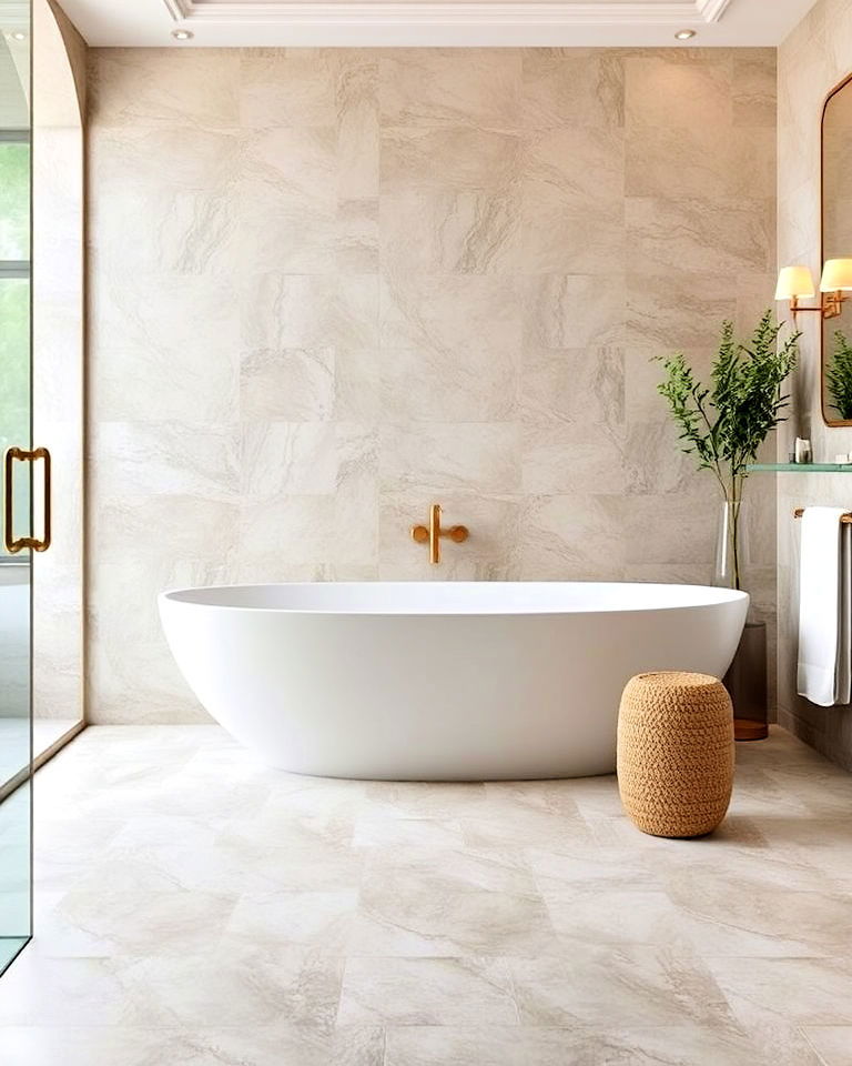 italian bathroom with stone flooring - 15 Italian Bathroom Design Ideas