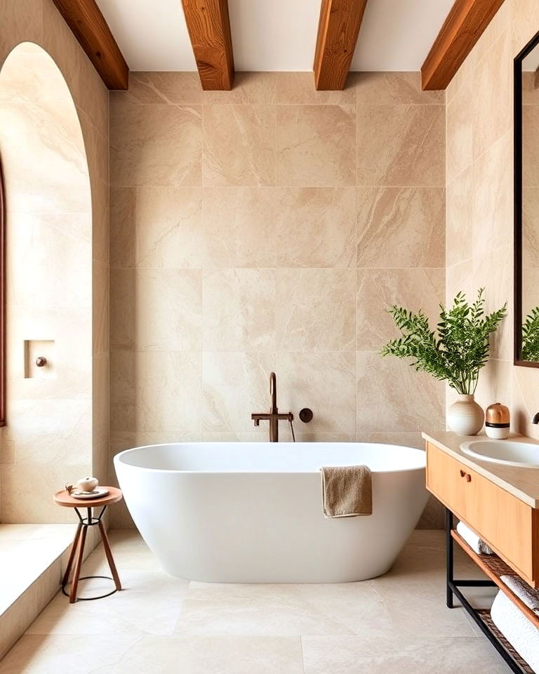italian travertine feature wall - 20 Italian Interior Design Ideas