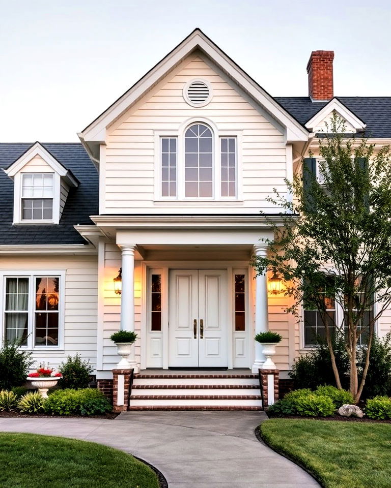 ivory lace paint color for home exterior - 25 Off-white Paint Colors for Home Exteriors