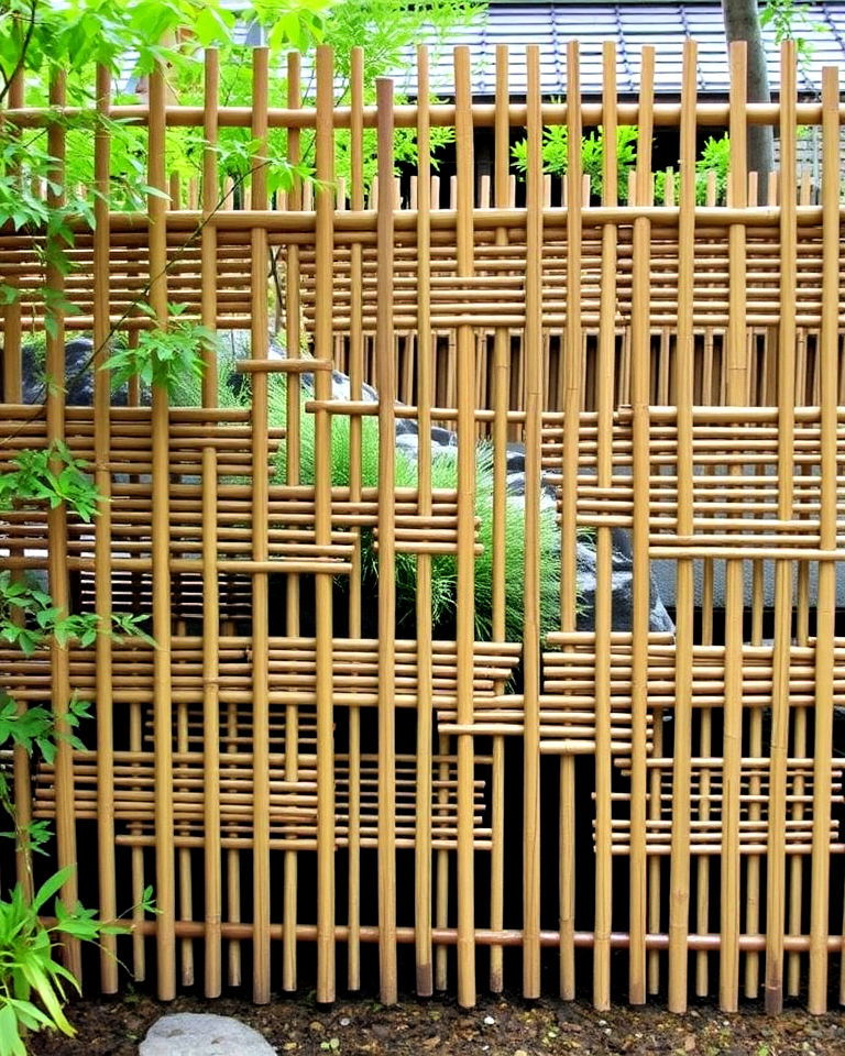 japanese aesthetics waterfall bamboo fence - 40 Japanese Fence Ideas