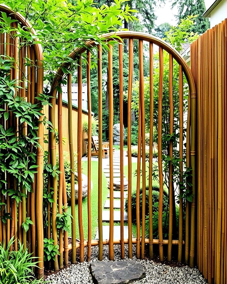 japanese curved bamboo fence - 40 Japanese Fence Ideas