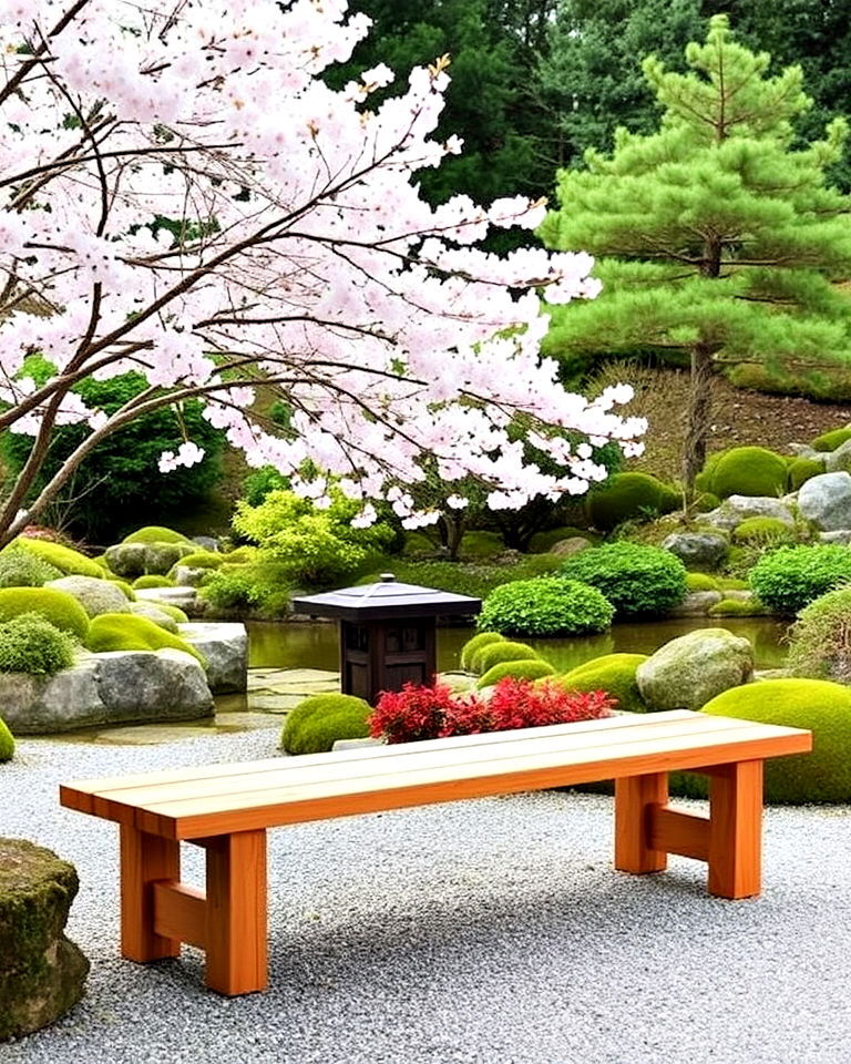 japanese garden with bench - 40 Japanese Garden Ideas