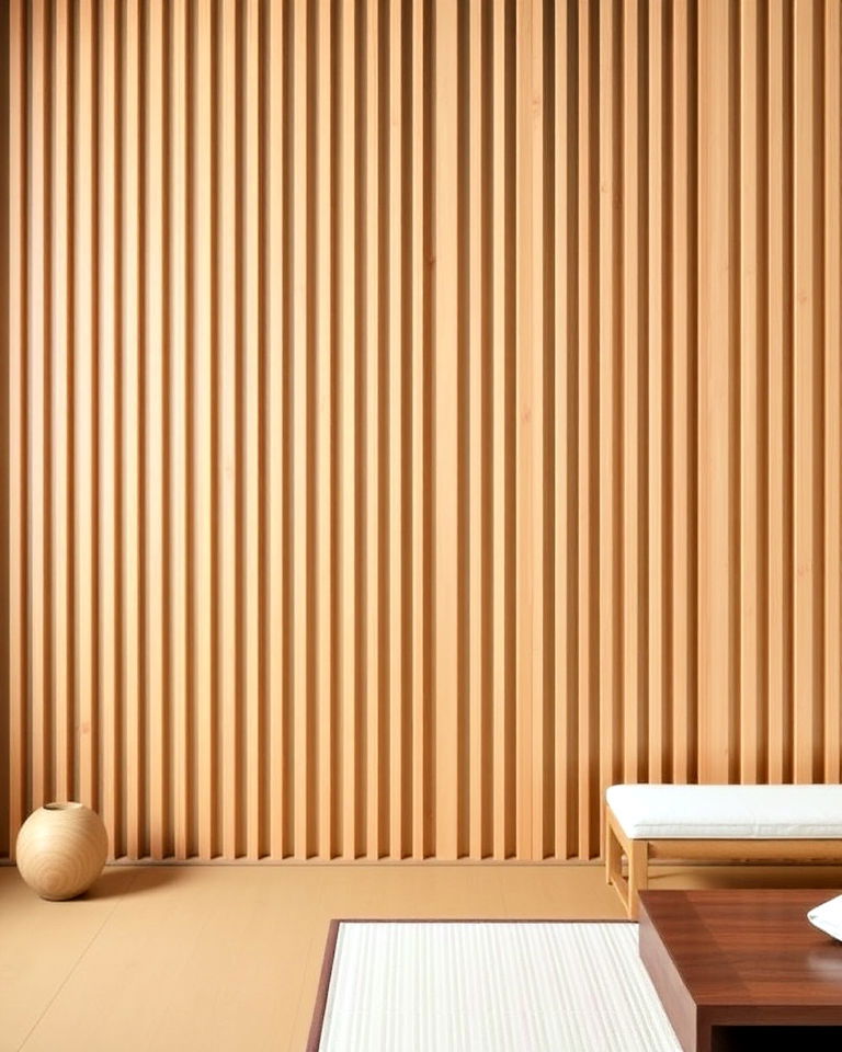 japanese inspired wood slat accent wall - 40 Wood Slat Accent Wall Ideas