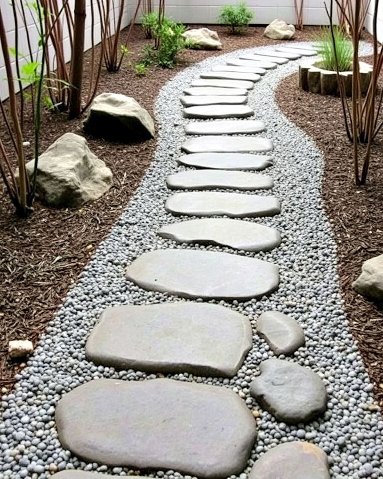 japanese zen stepping stones path - 30 Stepping Stone Walkway Ideas