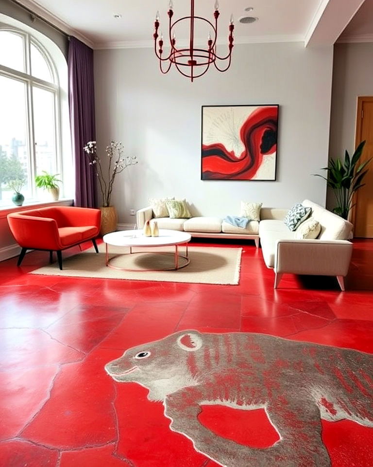 jewel toned concrete stains - 25 Stained Concrete Floors