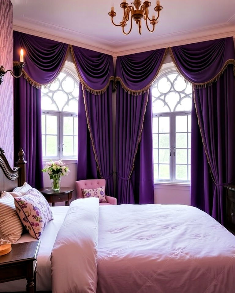 jewel toned curtains to add touch of royalty - 25 Princess Room Ideas