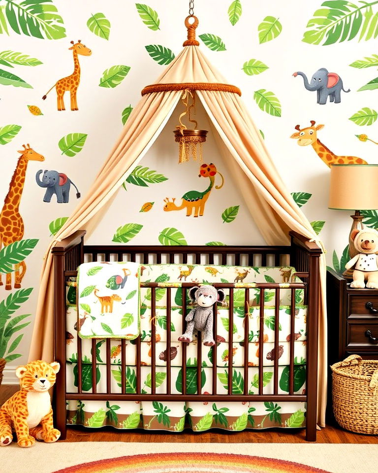 jungle safari with wild themed nursery - 20 Whimsical Nursery Ideas