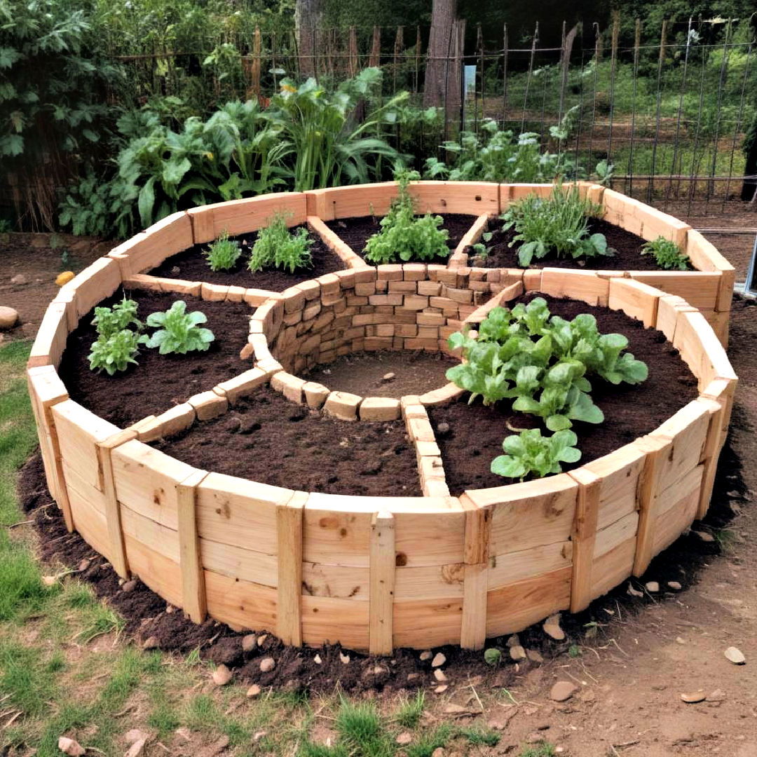 keyhole raised bed for small space - 40 Raised Garden Bed Ideas