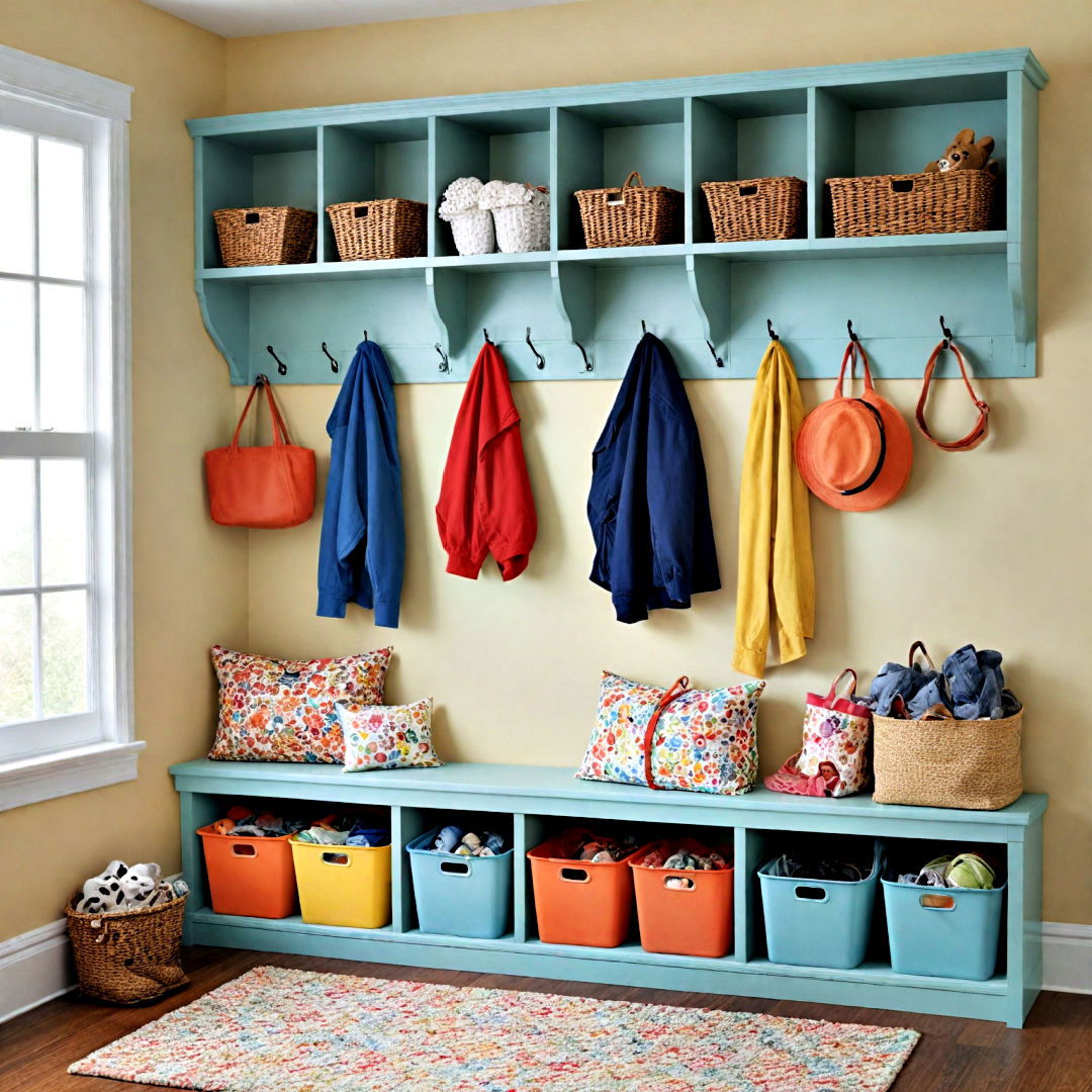 kid friendly storage for mudroom - 40 Mudroom Ideas